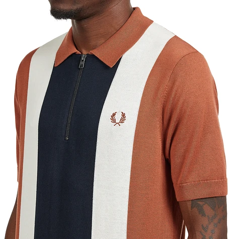 Fred Perry - Vertical Stripe Zip Neck Shirt