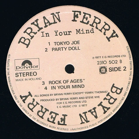 Bryan Ferry - In Your Mind