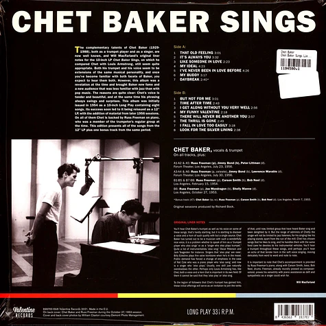 Chet Baker - Chet Baker Sings Limited Vinyl Edition