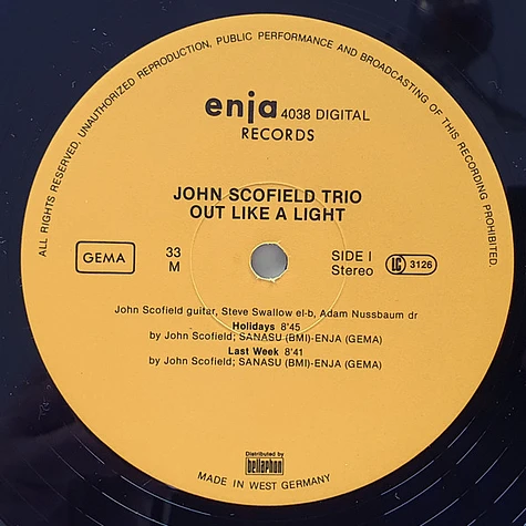 John Scofield Trio - Out Like A Light