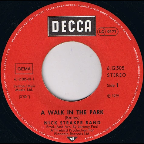 Nick Straker Band - A Walk In The Park