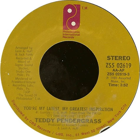 Teddy Pendergrass - You're My Latest, My Greatest Inspiration / Keep On Lovin' Me