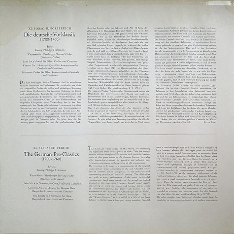 Georg Philipp Telemann - Schola Cantorum Basiliensis, August Wenzinger, Nürnberger Kammermusikkreis - Wassermusik, Suite Nr. 6, Konzert Nr. 3, Triosonate