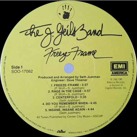 The J. Geils Band - Freeze-Frame