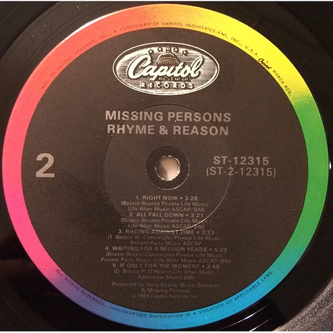 Missing Persons - Rhyme & Reason