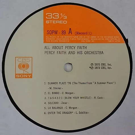 Percy Faith & His Orchestra - All About Percy Faith