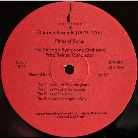 Ottorino Respighi, Chicago Symphony Orchestra, Fritz Reiner - Pines Of Rome / Fountains Of Rome