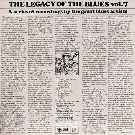 Memphis Slim - The Legacy Of The Blues Vol. 7