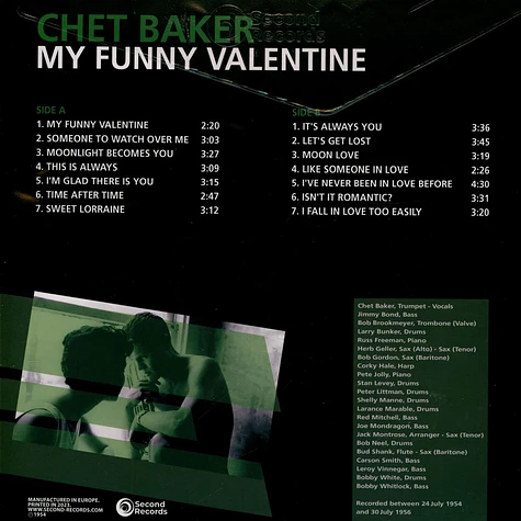 Chet Baker - My Funny Valentine Green Vinyl Edition