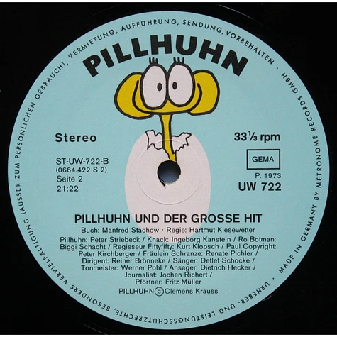 Manfred Stachow, Hartmut Kiesewetter - Pillhuhn Und Der Grosse Hit