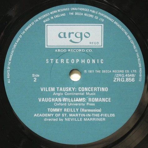 Tommy Reilly - Little Suite / Five Pieces / Concertino / Romance