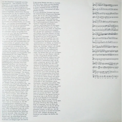 Felix Mendelssohn-Bartholdy, Celestina Casapietra, Adele Stolte, Peter Schreier, Rundfunkchor Leipzig, Gewandhausorchester Leipzig, Kurt Masur - Sinfonie C-Moll, Op. 11 / Sinfonie-Kantate ›Lobgesang‹ B-Dur Op. 52