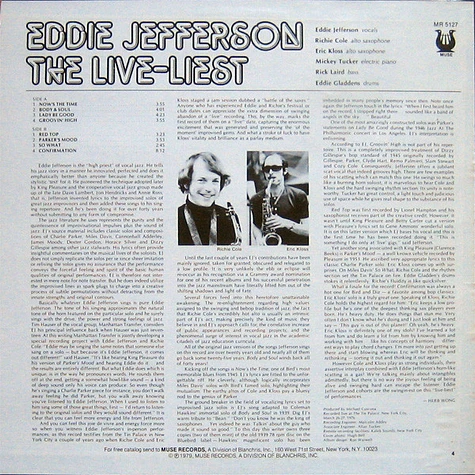 Eddie Jefferson - The Live-Liest