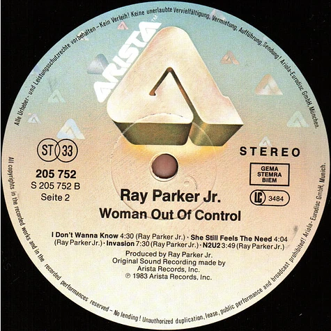 Ray Parker Jr. - Woman Out Of Control