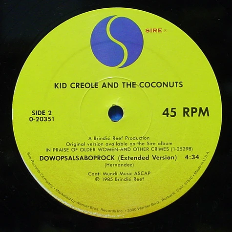 Kid Creole And The Coconuts - Endicott