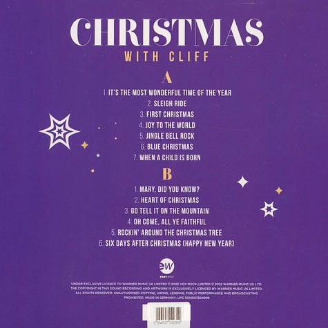 Richard Cliff - Christmas With Cliff White Vinyl Amazon Exclusive