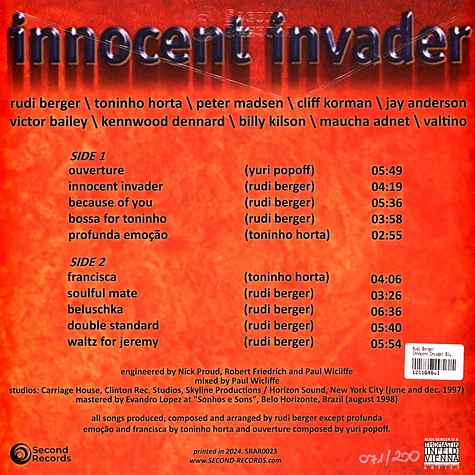 Rudi Berger - Innocent Invader Blue Marble Vinyl Edition