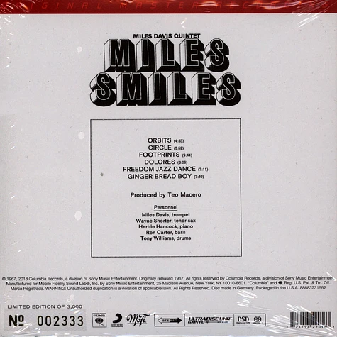 Miles Davis - Miles Smiles Limited Numbered Hybrid SACD