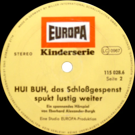 Eberhard Alexander-Burgh - Hui Buh, Das Schloßgespenst Spukt Lustig Weiter