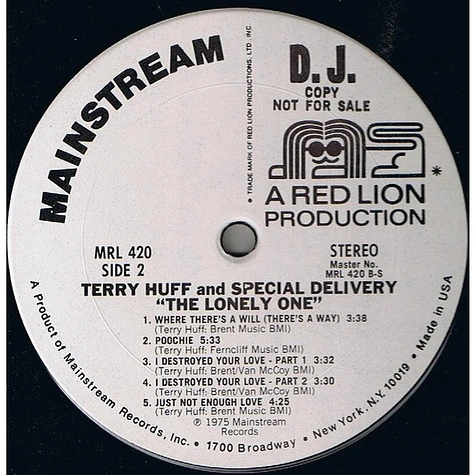 Terry Huff And Special Delivery - The Lonely One