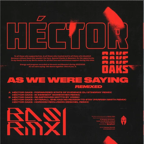 Hector Oaks - As We Were Saying Remixed