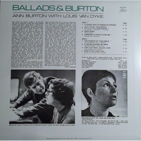 Ann Burton With Louis Van Dyke Trio - Ballads & Burton