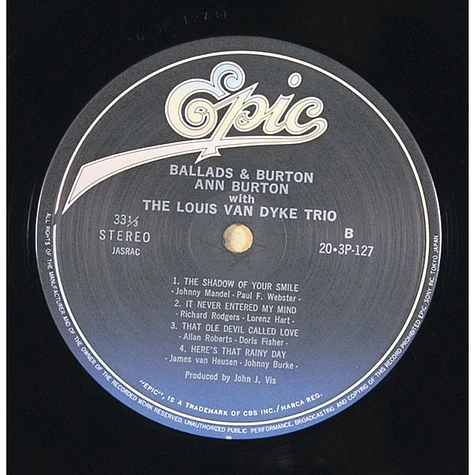 Ann Burton With Louis Van Dyke Trio - Ballads & Burton