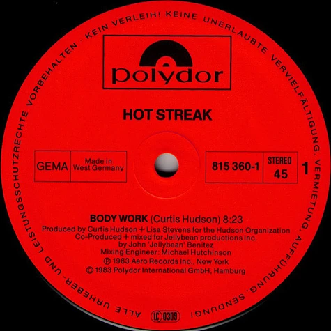 Hot Streak - Body Work