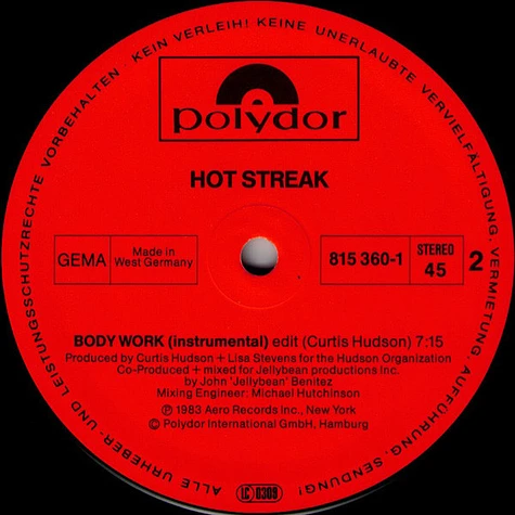 Hot Streak - Body Work