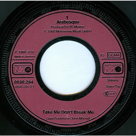 Arabesque - Take Me Don't Break Me