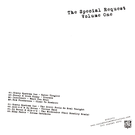 V.A. - The Special Request Volume 1 Clear Blue Vinyl Edition