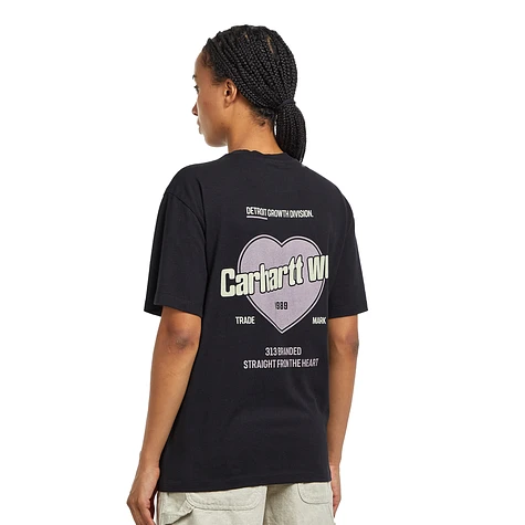 [CARHARTT]★韓国人気★W S/S GROWTH T-SHIRT Carhartt WIP - W' S/S Growth T-Shirt (Black Stone Washed) | HHV