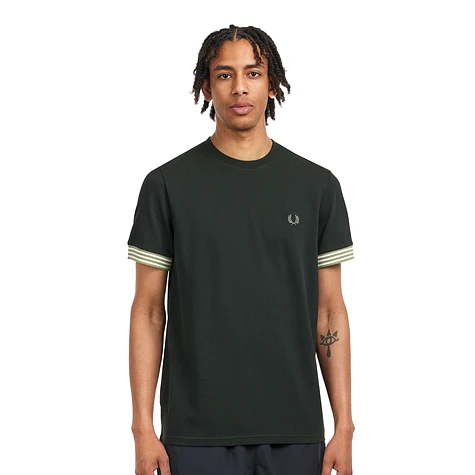 Fred Perry - Striped Cuff T-Shirt (Night Green) | HHV
