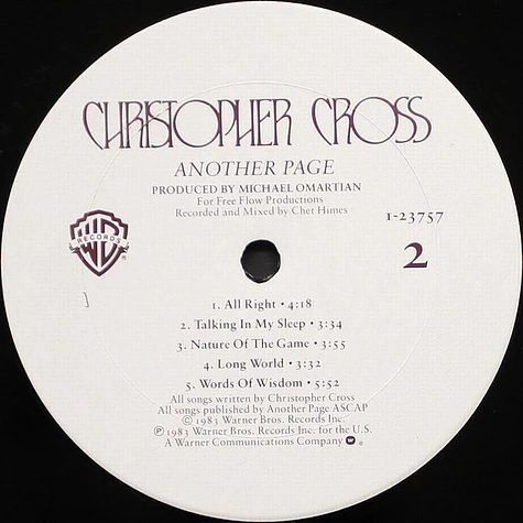 Christopher Cross - Another Page