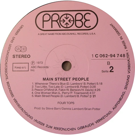 Four Tops - Main Street People