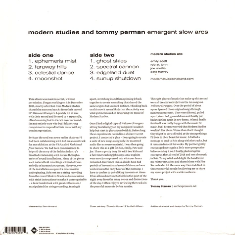 Modern Studies And Tommy Perman - Emergent Slow Arcs