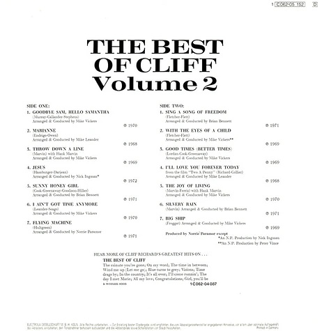 Cliff Richard - The Best Of Cliff, Vol. 2