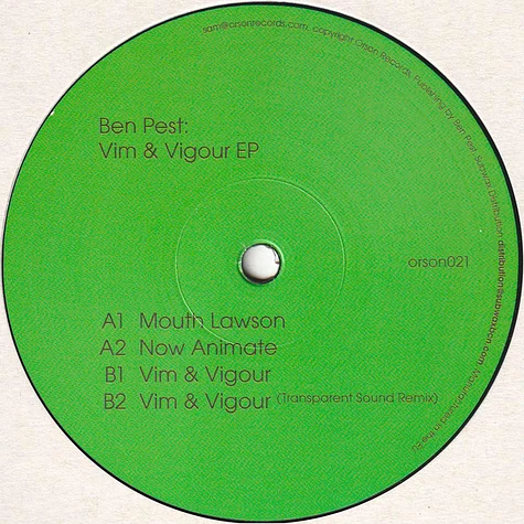 Ben Pest - Vim & Vigour EP