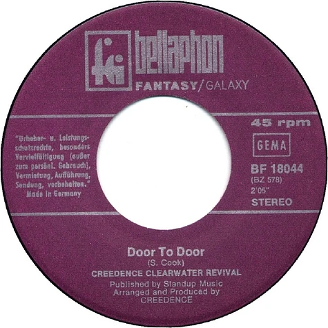 Creedence Clearwater Revival - Sweet HitCover hasHiker / Door To Door