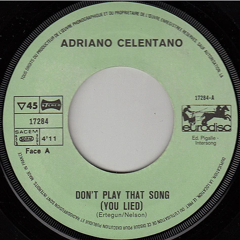 Adriano Celentano - Don't Play That Song / Mondo In Mi 7