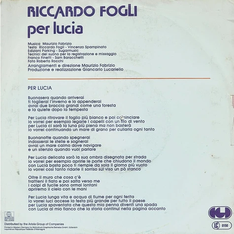 Riccardo Fogli - Per Lucia