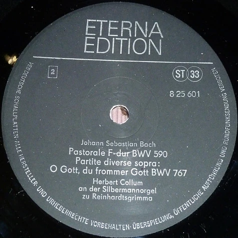 Johann Sebastian Bach, Herbert Collum - Orgelwerke 3 (Toccata Und Fuge D-moll BWV 565 / Concerto IV C-dur BWV 595 / Fantasie Und Fuge G-moll BWV 542 / Pastorale F-dur BWV 590 / Partite Diverse Sopra: O Gott, Du Frommer Gott BWV 767) (Herbert Collum An Der Silbermannorgel Zu Reinhardtsgrimma)