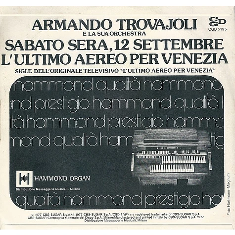 Armando Trovaioli - Sabato Sera, 12 Settembre