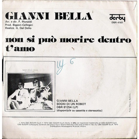 Gianni Bella - Non Si Può Morire Dentro