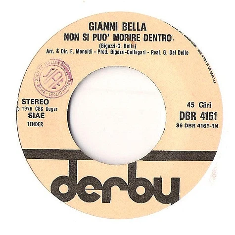 Gianni Bella - Non Si Può Morire Dentro