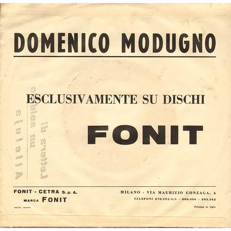 Domenico Modugno - Lettera Di Un Soldato / Alleluja