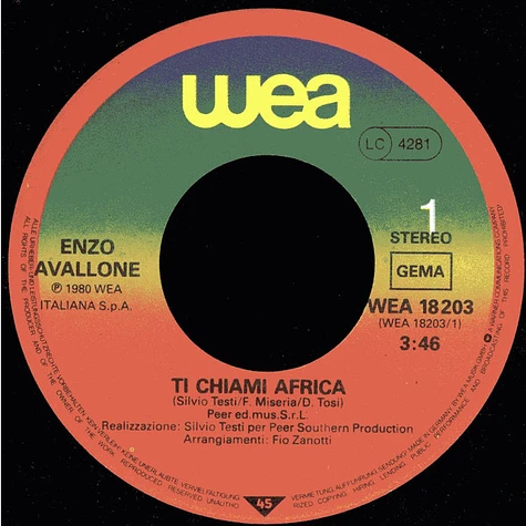 Enzo Avallone - Ti Chiami Africa