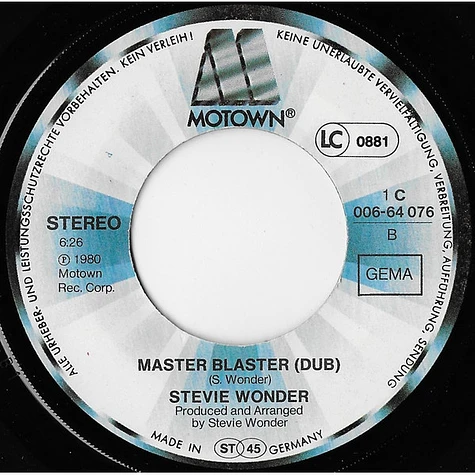 Stevie Wonder - Master Blaster (Jammin')