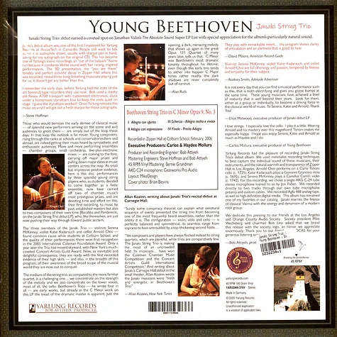 Janaki String Trio / Beethoven - Young Beethoven - Streichtrio In C-Moll