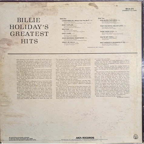 Billie Holiday - Billie Holiday's Greatest Hits!